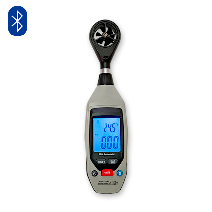 Anemómetro Medición Viento y Temperatura conexión Bluetooth