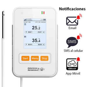 Termógrafo Controlador con Sonda Temperatura y Humedad GSM Certificado