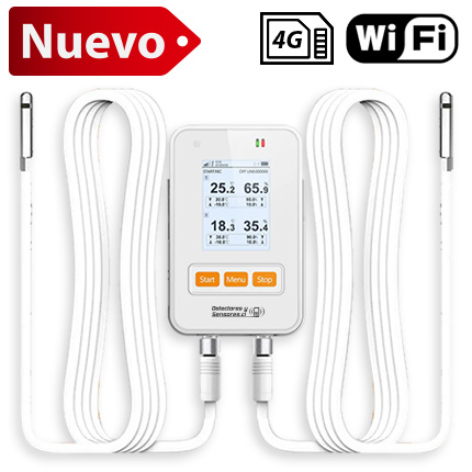Nuevo Termógrafo Controlador GSM/WiFi con Dos Sondas de Temperatura y Humedad Certificado